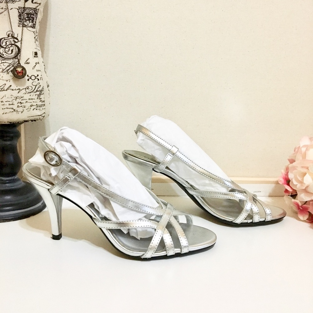 2 Inch Metallic Silver Heels